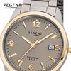 Regent Men's Quartz Watch with Elegant Analogue Display and Silver Titanium Bracelet Grey Gold Quartz Brown Dial Brown URF1107