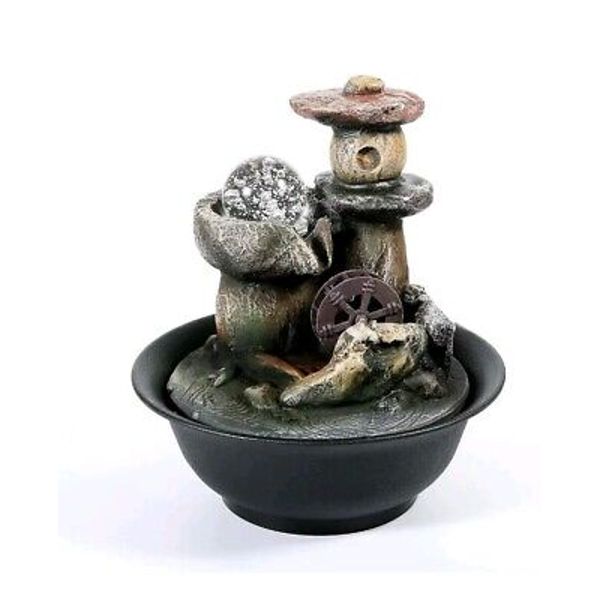 WICHEMI Indoor Fountains Tabletop Fountain Waterfall For Relaxation Feng Shui Ze