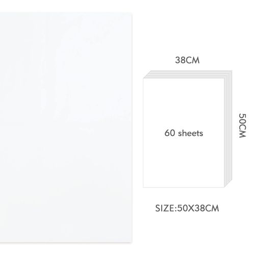 NALER Tissue Paper, Wrapping Paper, For Crafts, 13.8 x 19.7 inches (35 x 50 cm), White, 60 Sheets, Paper Art