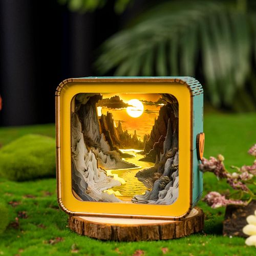 3D Puzzle Nightlight-LED Woodden 3D Puzzle Gifts-3D Wood Puzzles Sunlit Rivers Storybook Nightlight Home Décor for Kids and Adults,Unique Gifts for Mom,Dad,Sister,Wife