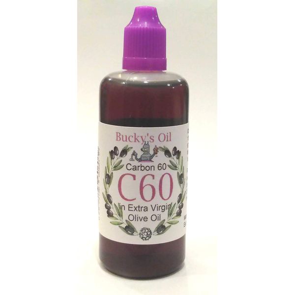 C60 Olive Oil - 100ml Bottle - 82mg Carbon 60: 99.9% in Extra Virgin Olive Oil, Lipofullerene