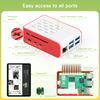 iRasptek basic kit for Raspberry Pi 5 4GB RAM with Red&White Case and Active Cooler