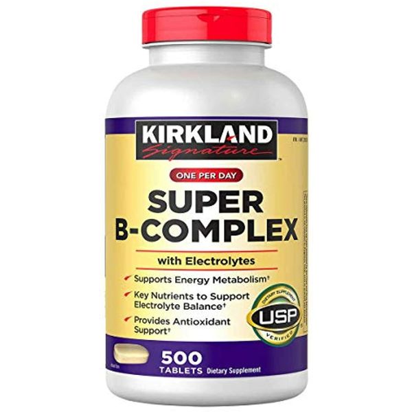 Kirkland Signature Super B-Complex (2-Pack) with Electrolytes (2 x 500 Tablets)