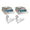 My Weigh KD-7000 Kitchen/Craft Scales (Silver, 2-Pack) with Spoons & AC Adapter