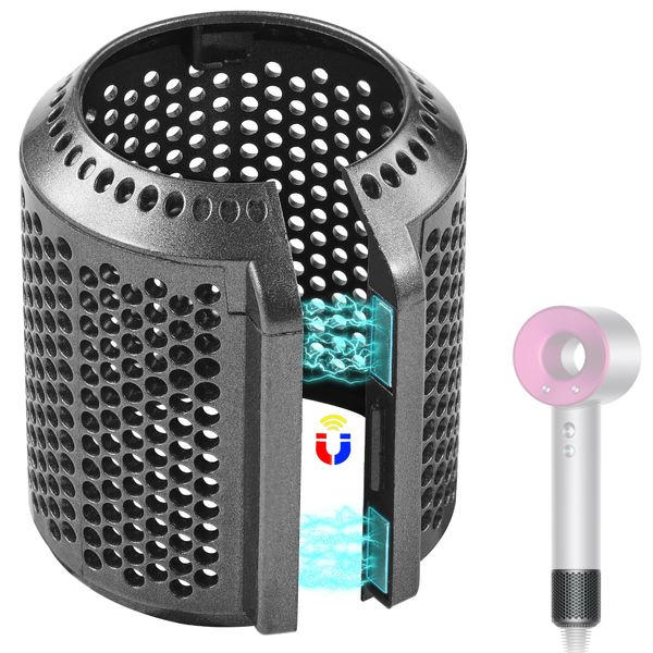 Magnetic Dryer Filter Replacement Dyson Supersonic HD01 HD03 HD08 HD15 Hair Dryer Attachment, Hair Dryer Strainer Mesh Repair Accessory (Metallic Grey)