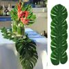 Raguso 12Pcs Artificial Palm Leaf Placemat, Monstera Leaf Table Flag Cutlery Mat Coaster, Simulation Artificial Leaf Table Protector, for Restaurant Party Kitchen