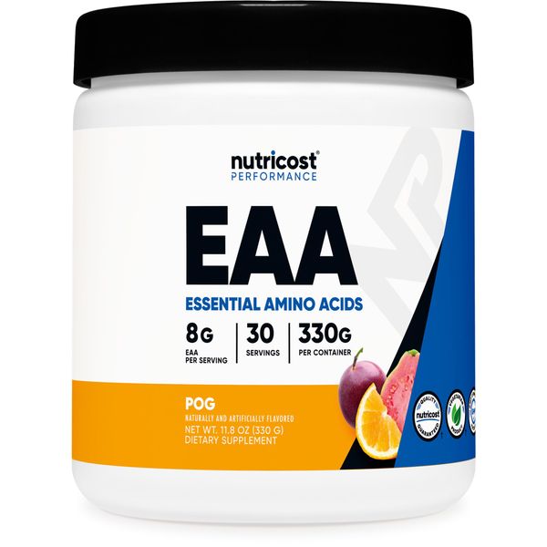 Nutricost EAA Powder 30 Servings - Passion Fruit, Orange, and Guava (POG) - Essential Amino Acids - Non-GMO, Gluten Free, Vegetarian Friendly