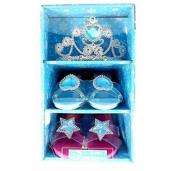 Ice Princess Dress Up Shoes, Tiara Kids Girls Toddler Pretend Play Toy Gift Set