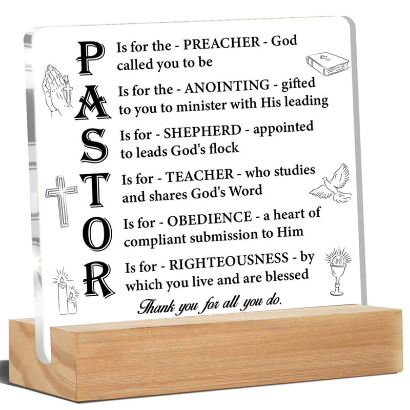 Pastor Appreciation Gift - Acrylic Desk Sign Decoration Keepsake for ...