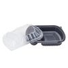 Karat 36oz PP Plastic Microwaveable Black Take Out Box, 2-compartments - 300 pcs