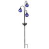 Smart Solar Trio Globe Stake Solar Light -Blue Glass