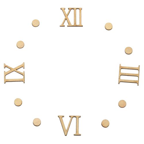 PATIKIL Wooden Clock Numbers Kit, 1.38inch Self Adhesive Clock Numbers Accessories for DIY Digital Clock Number Replacement Parts, Roman Numerals/Vertical dots