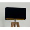 Black Velvet Brushed Gold Rounded Rectangle Lampshade