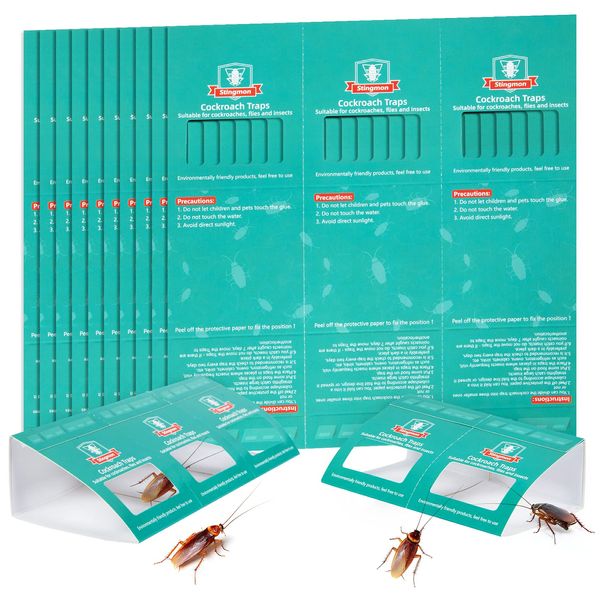 Stingmon 10×3 Pcs Cockroach Traps sticky Spider Catchers Insect Beetle Ants Cockroaches Trap have Strong Adhesive，Safe for children and pets