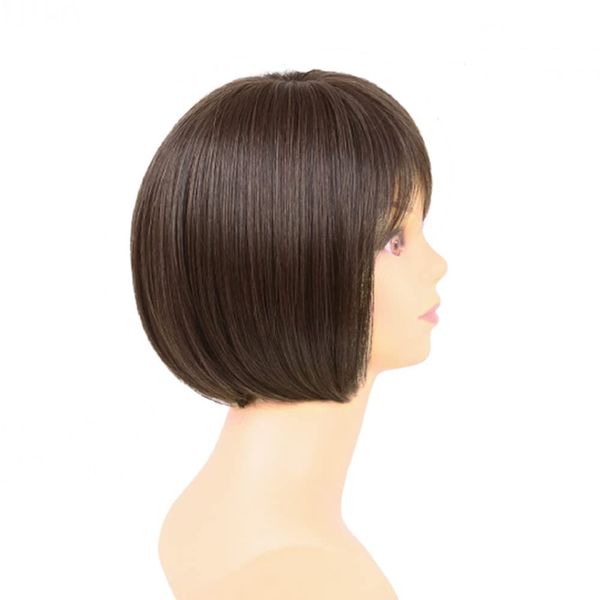 Priscilla Hat Wig Fit Short Bob Heat Resistant Chocolat Black