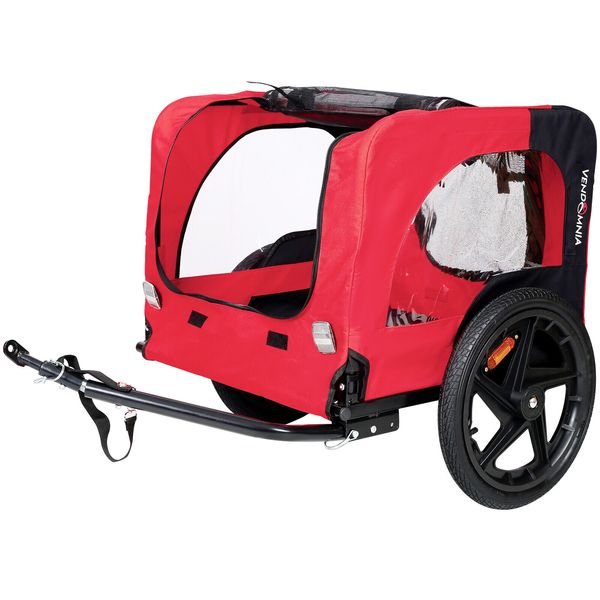 Foldable Dog Bike Trailers Pet Bike Trailer With Wheels Safety Reflectors Flag