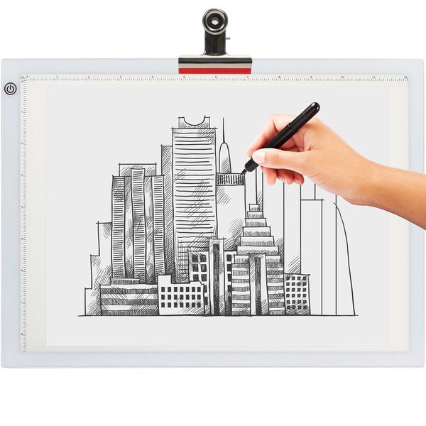 LED Tracing Light Box, Ultra Thin Light Pad with Adjustable Brightness. Comes with USB Cable, Adapter, Tracing Paper, Clip. Light Table Drawing Pad, Portable Light Board for Sketching, Cricut Lightbox