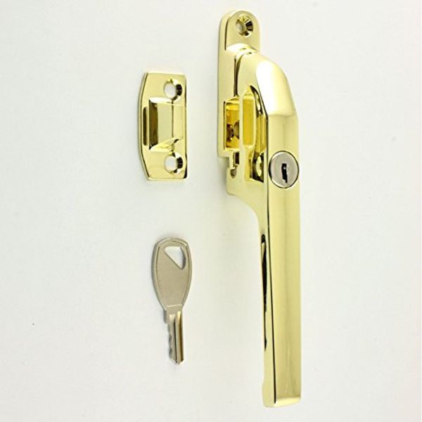 Chivrose Ltd Modern Contemporary Design Lockable Casement Window Fastener 124mm (Polished Brass)