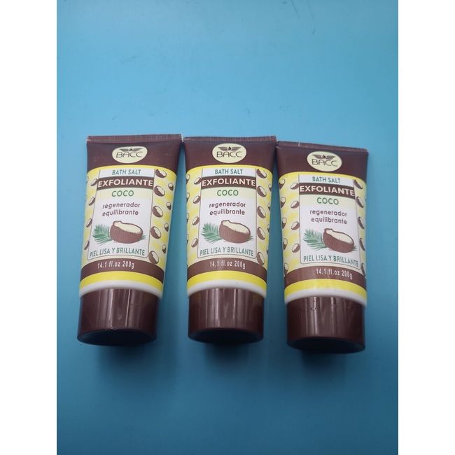 3 X Bacc Bath Salt Coco Exfoliante Exfoliating Relaxing Face & Body Scrub