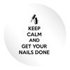 Flox Creative 24 45mm Matt Circle Stickers Keep Calm get Your Nails Done
