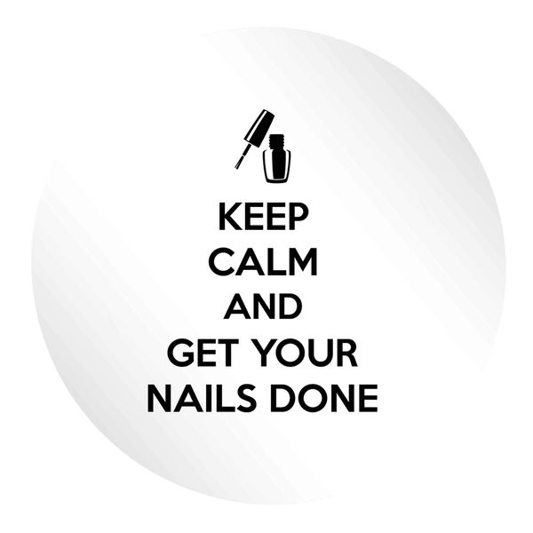 Flox Creative 24 45mm Matt Circle Stickers Keep Calm get Your Nails Done