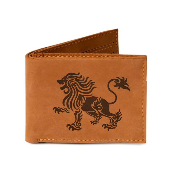 Men's Tatuaggio Leone-2 Handmade Natural Genuine Pull-up Leather Wallet MHLT_03