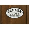 Please Close The Gate Cast Iron Plaque Sign Black & White