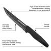Granitestone NutriBlade 6 Piece Black Steak Knives with Easy Grip Handle 2-Pack