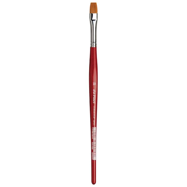 da Vinci Watercolor Series 5880 CosmoTop Spin Paint Brush, Flat Synthetic with Red Handle, Size 10 (5880-10)