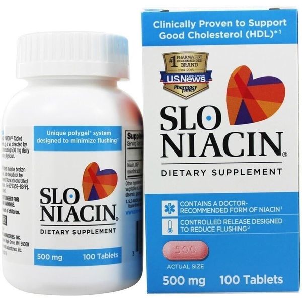 3 Pack-Slo-Niacin Antioxidant Support Dietary Supplement Tablets 500 mg 100 Ct