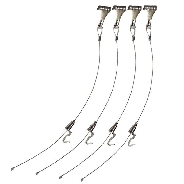 simPLEISURE ea100094a03n0 Picture Rail, Stainless Steel Wire Hooks, Pack of 4 (1.5m)