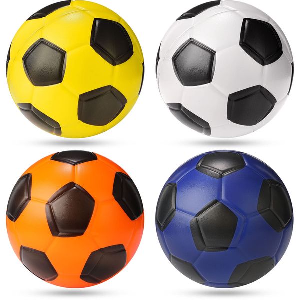 Jerify 4 Pcs Sports Foam Soccer Ball 6.5 Inch Soft Soccer Foam Ball for Kids Teens Adults Indoor Practice and Backyard Play Beach Swimming Pool Mini Balls Sport Sensory Stress Gift