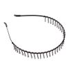 shefun JP159 Men's Headband, Iron, Wavy Shape, With Comb, Non-Slip, Painless, Black, Simple, Bangs, Hair Ornaments, Set of 2