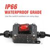 EATAKWARD 20A 125V AC Inline Switch, IP66 Waterproof DPST Inline Cord Switch with Red Rocker Button (ON/Off Switch)
