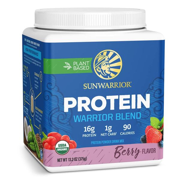 Sunwarrior, Warrior Blend Protein, Organic Plant-Based, Berry, 13.2 oz (375 g)