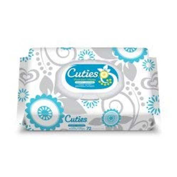 Cuties Baby Wipe Soft Pack Aloe/Vitamin E Unscented 72 Count, CR-16413/3 - Case of 864