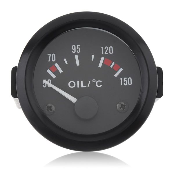 DriSentri Oil Temp Gauge, 2" 52MM LED Electrical Car Oil Temp Temperature Gauge Meter with Temperature Sensor