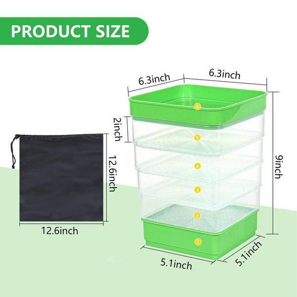 Deep Seed Germination Tray Sprout Dish Grow Pot Home Plant Nursery with Seedbed Cover