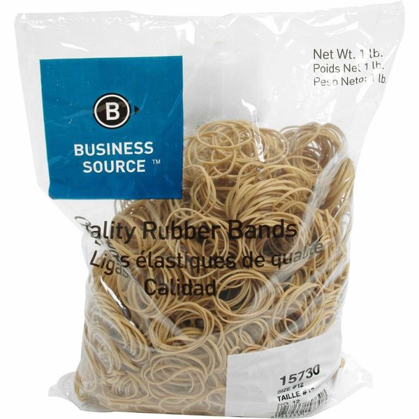 Business Source 15730 Rubber Bands,Size 12,1 lb./BG,1-3/4-Inch x1/16-Inch ,Natural Crepe