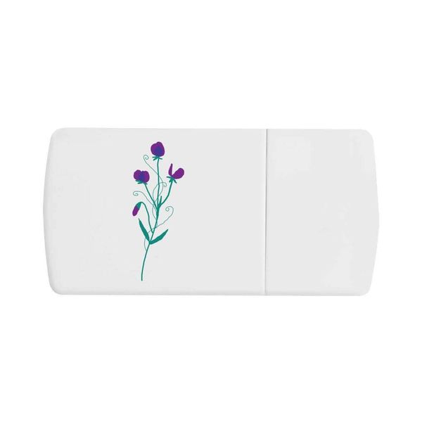 'Purple Sweet peas for Summer Joy' Pill Box with Tablet Splitter (PI00022640)