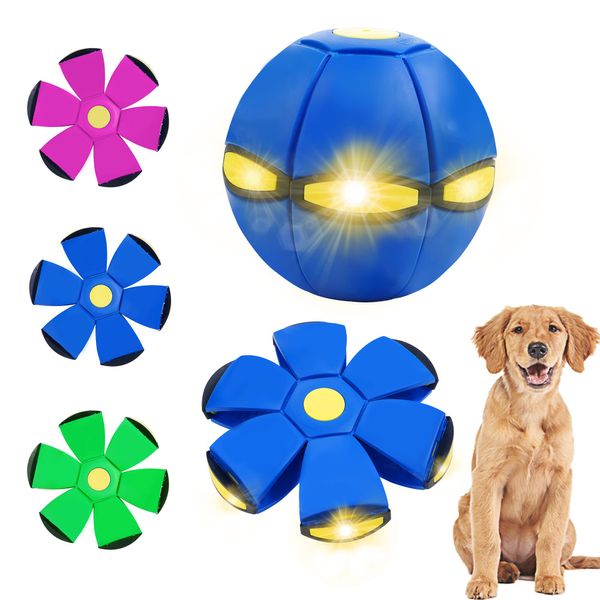 CheerHP Pet Toy Flying Saucer Ball Dog Balls - Light Herding Toy for Rolling Fun (6 Lights)