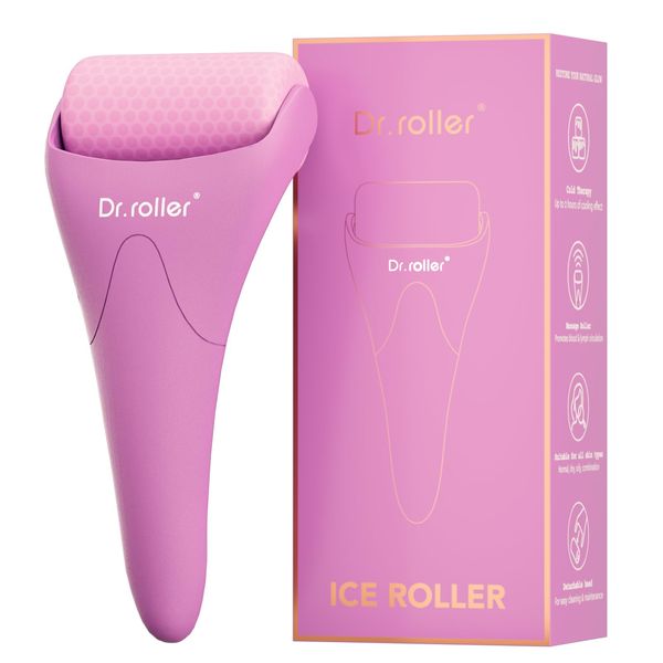 Dr.roller Ice Roller, Ice Roller Viso Uomo e Donna, Ghiaccio per Viso, Restringe i Pori, Allevia la Stanchezza, Elimina le Borse, Emicrania e Sollievo dal Dolore (Viola)