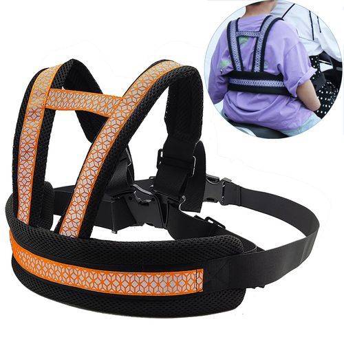 Child Motorcycle Safety Harness for Kids Reflective Anti-Fall Bike Motorcycle Back Seat Safety Belt Adjustable Cycling Walking Harness Leash with Added Padding on Shoulders Waist Age 2-12Yrs