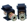(2 Pack) Banana Jack Plugs Keystone Jacks for Speaker Connection - Black