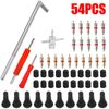 54pcs/Kit Valve Stem Installation Remover Repair Tool Puller Car Tire Plug Core