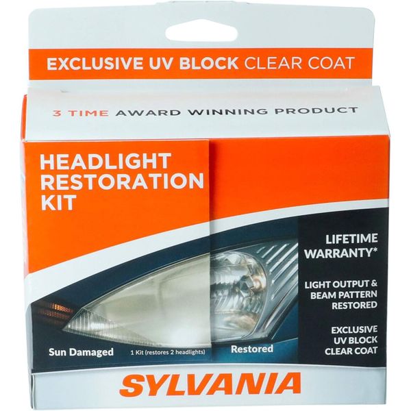 Sylvania Headlight Restoration Kit Renew Clarity Shine Easy 3 Step Process