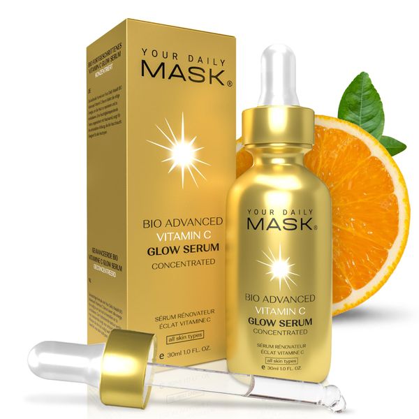 Your Daily Mask Vitamin C Serum For Face - Anti Aging face Serum with Vitamin C, Vitamin E, Hyaluronic Acid - Brightening Serum for Dark Spots, Eye Area, Skin Tone, Fine Lines & Wrinkles - 1 Fl oz