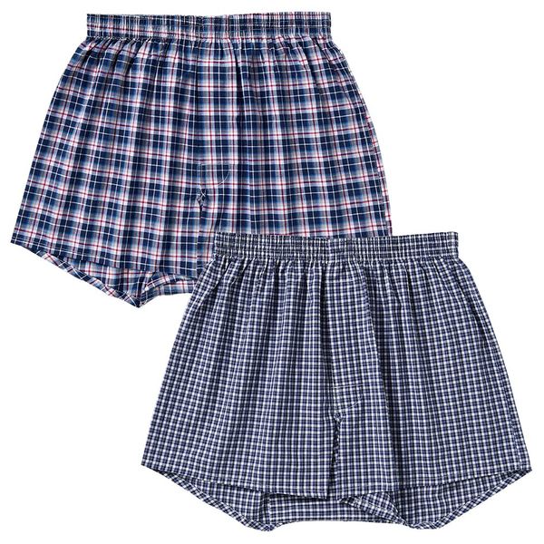 iMedia Trunks, 2 Color Set, M Pants, Inner Underwear, Checkered Pattern, 100% Cotton, Yarn-Dyed Trunks