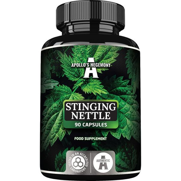 Stinging Nettle 500g - High Strength Extract DER 4:1, 90 Vegan Capsules, 3 Months Supply, Herbal Supplement Supports Cardiovascular Health - by Apollo's Hegemony