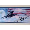 Wallpaper Border Air Force Jet Fighters American Flag & Eagle with Blue Trim